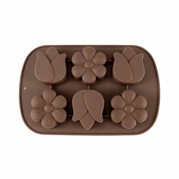 WXSC009 6-Cavity Double Flower Silicone Mold