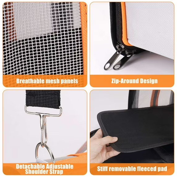WXPT001 - p3b6v3.png Soft Sided Mesh Pet Travel Carrier