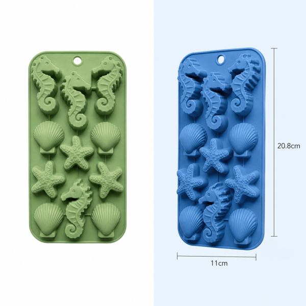 WXSC002-3.png Silicone Chocolate Mold-Marine Animals(Seahorses / Shells / Starfish)